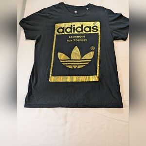 Adidas Black and Gold Short Sleeve Tee